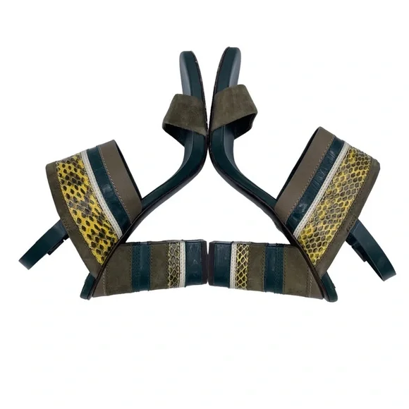 Tory Burch Edina Slingback Sandals 7 Green - Picture 10 of 16